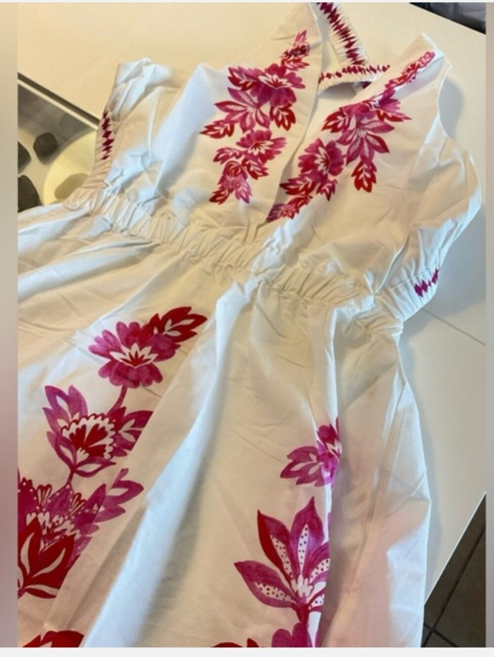 FARM Rio Flowerful Birds Off White Pink Floral Maxi Dress Size XL - Picture 8 of 15